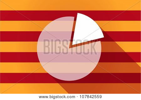 Long Shadow Catalonia Vector Flag With A Pie Chart