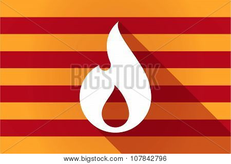Long Shadow Catalonia Vector Flag With A Flame