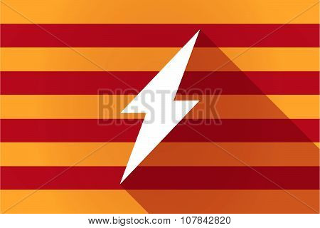 Long Shadow Catalonia Vector Flag With A Lightning