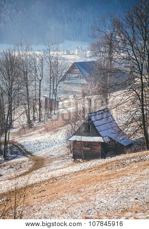 Morning time in mountain village, Koscielisko, POLAND