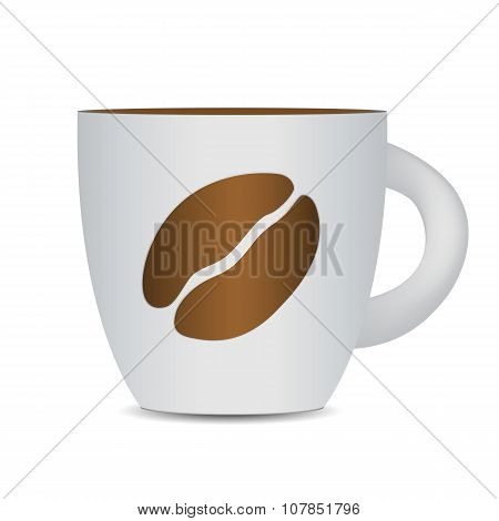 Black Coffee Cup Isolated on White Background. Photo-Realistic V