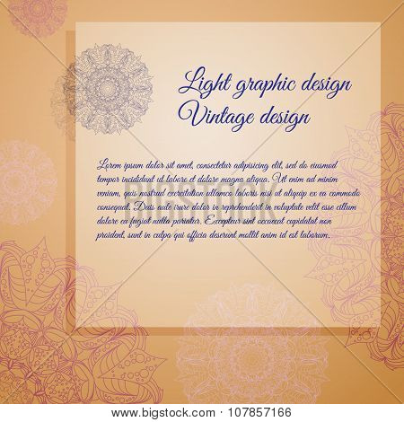 Vector vintage greeting card. Place for your text.