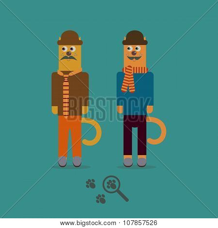 Cute fashion Hipster Animals mustache cats