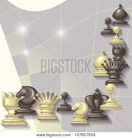 Vector  abstract  background with  place for your text. Chess Fi