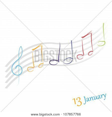 thirteen january celebration vector graphic