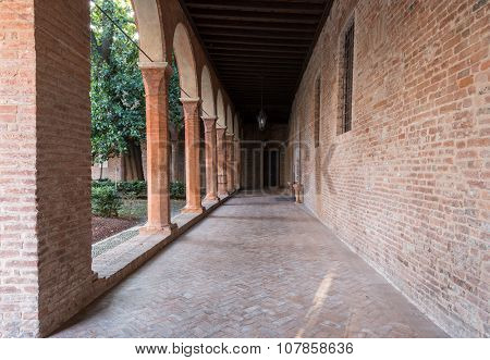 Interior Cloister Of A Little Curch In Italy