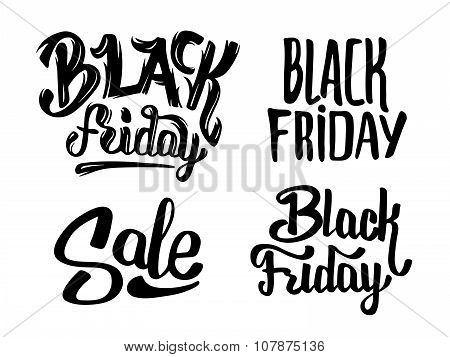 Black Friday Sale typography vector stickers