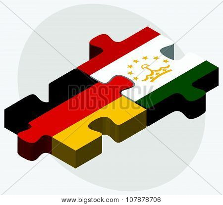Germany And Tajikistan Flags