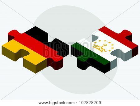 Germany And Tajikistan Flags