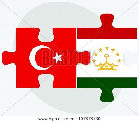 Turkey And Tajikistan Flags