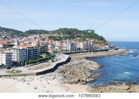 Beautiful coast landscape. Bayona in northwest Spain