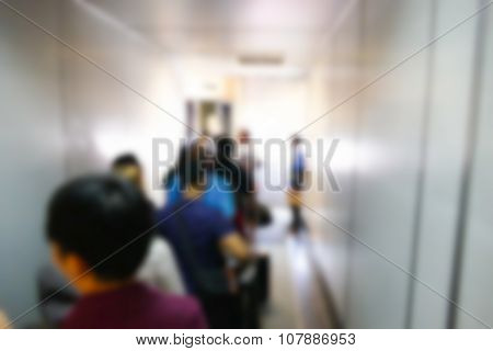 Blurry Defocused Image Of Passenger In The Airbridge