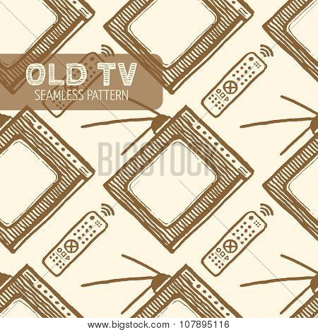 Old TV seamless pattern