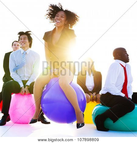 Business People Relaxing and Having Fun Concept