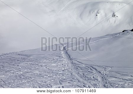 Off-piste Slope With New-fallen Snow