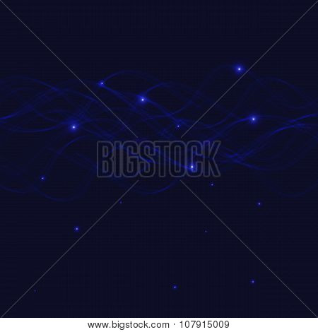 Blue Abstract Background With Stars