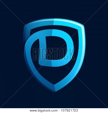 D Letter With Blue Shield.