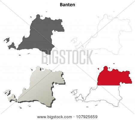 Banten blank outline map set