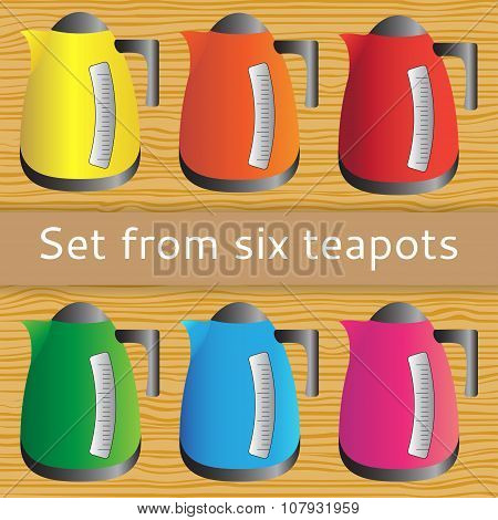 set from six  teapots