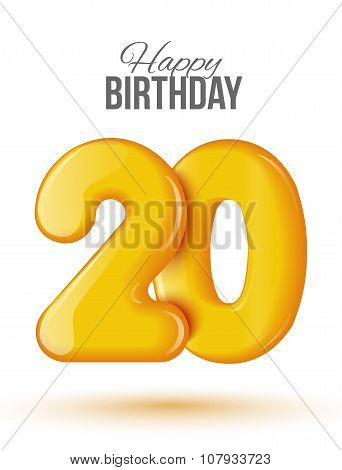 birthday. Greeting card with numbers.