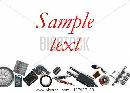 Set Of Car Parts And Accessories