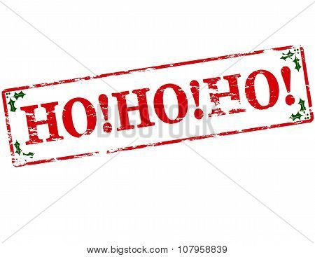 Rubber stamp with text hohoho inside vector illustration