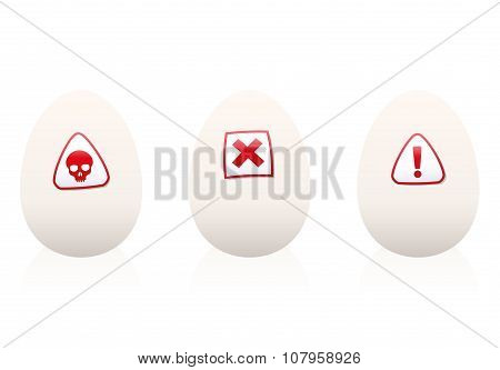 Unhealthy Eggs Danger Symbol