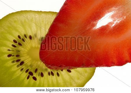 Various Sectioned And White Fruit, kiwi
