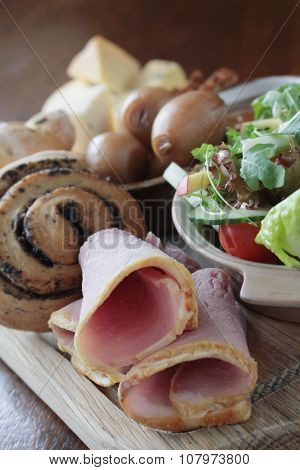 traditional ploughmans platter meal
