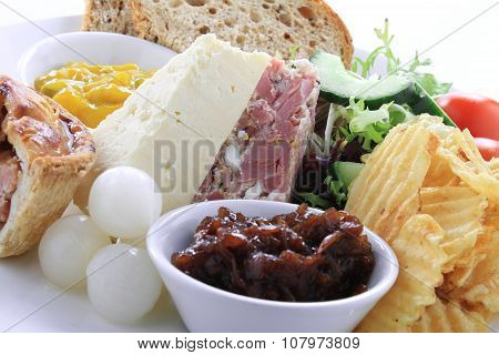 traditional ploughmans platter meal