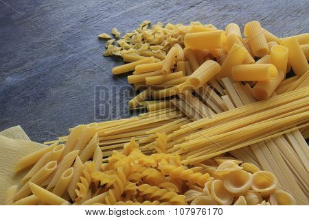 uncooked pasta selection