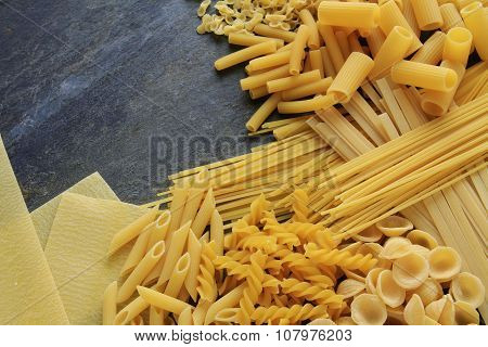 uncooked pasta selection