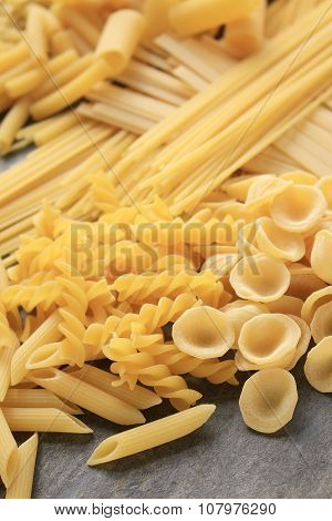 uncooked pasta selection