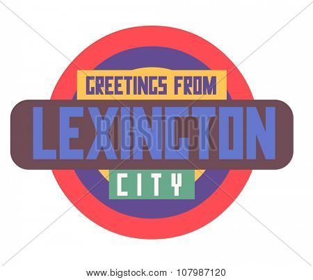 Lexington beautiful city to visit. vector cartoon