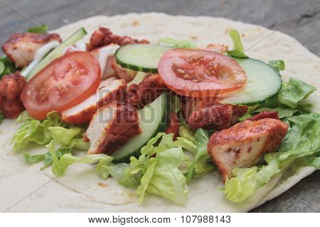 Indian chicken tikka wrap