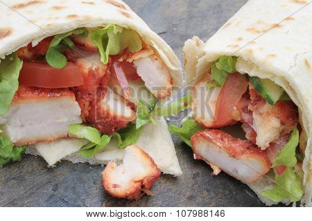 Indian chicken tikka wrap
