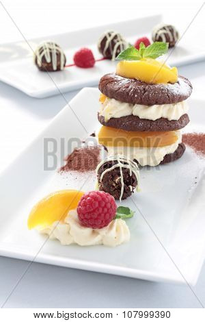 plated mixed starter dessert