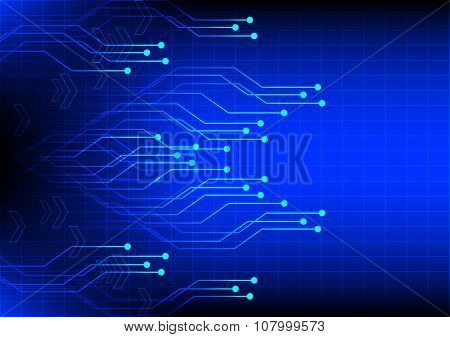 Abstract Electronics  Digital Technology  Blue Background