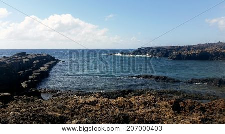 Empty old marina in Los Cocoteros / Guatiza, Lanzarote, Canary Islands, Spain