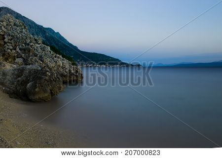 Croatian sunset over Adriatic Sea - Podgora, Croatia
