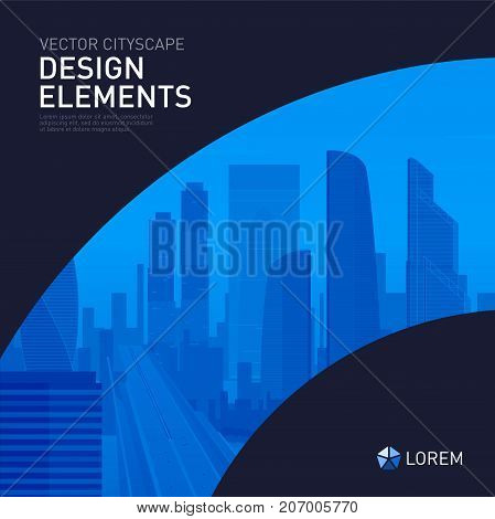 Design element for corporate graphic layout. Modern background template design for investment, business, real estate, construction.