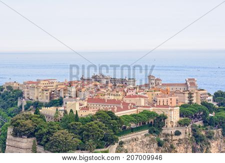 Monaco-Ville photographed from the Jardin Exotique - Monaco