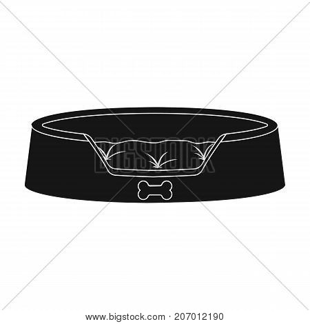 Lounger for a pet, a sleeping place. Care of a pet single icon in black style vector symbol stock illustration .