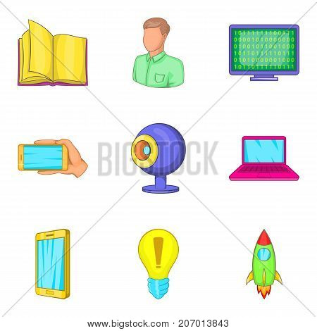 Age of globalization icons set. Cartoon set of 9 age of globalization vector icons for web isolated on white background