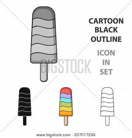 Ice lolly icon in cartoon design isolated on white background. Ice cream symbol stock vector illustration.
