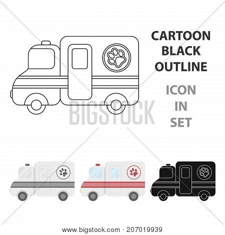 Veterinary ambulance icon in cartoon design isolated on white background. Veterinary clinic symbol stock vector illustration.