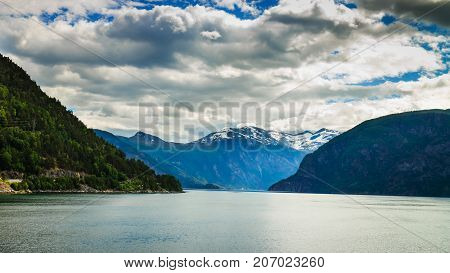 Mountains Landscape And Fjord In Norway