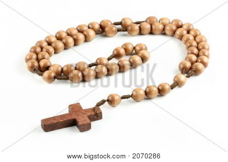 Izolované dřevěný růženec