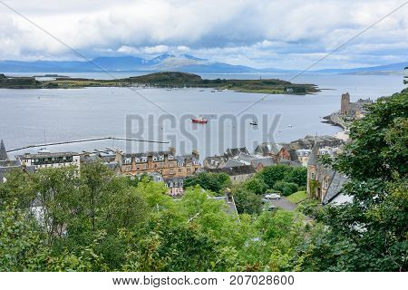 Oban Bay From Mccaig's Tower In Oban, Scotland