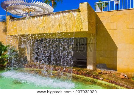 Sharm El Sheikh, Egypt - September 26, 2017: Buildings and Area Hotel Monter Carlo Sharm Resort and SPA at Sharm El Sheikh, Egypt on September 26, 2017